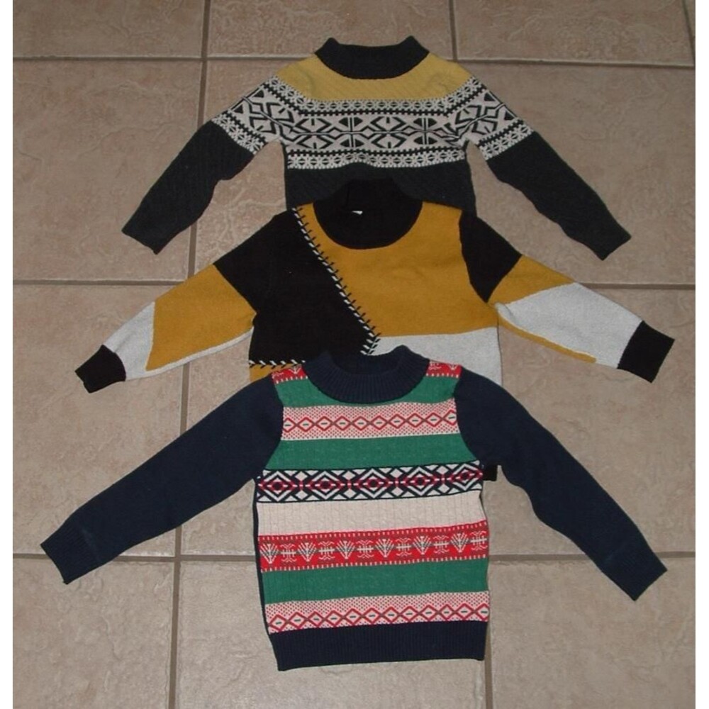 Boys Sz 2 - 3 Toddler Casual or Dress Multicolored Pullover 3 Pc Sweater Lot